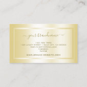 Carte De Visite Signature du script de calligraphie de luxe Gold E (Dos)
