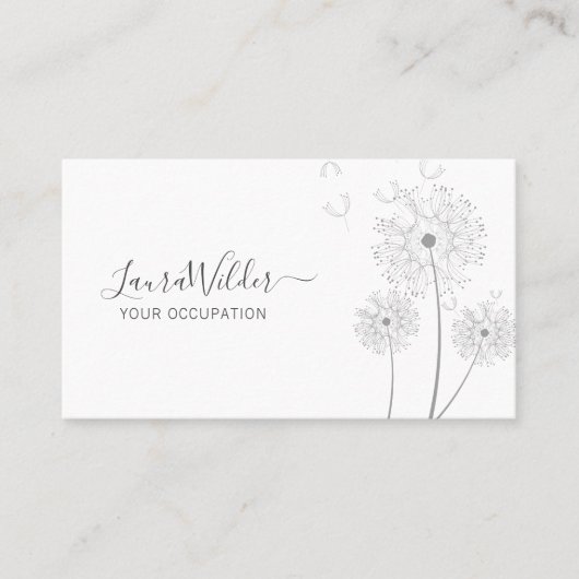 Carte De Visite Signature du script de fleur à main délicate (Devant)