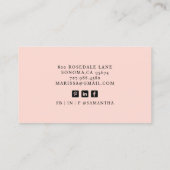 Carte De Visite Signature du script photo Nota Public Peach Pink (Dos)