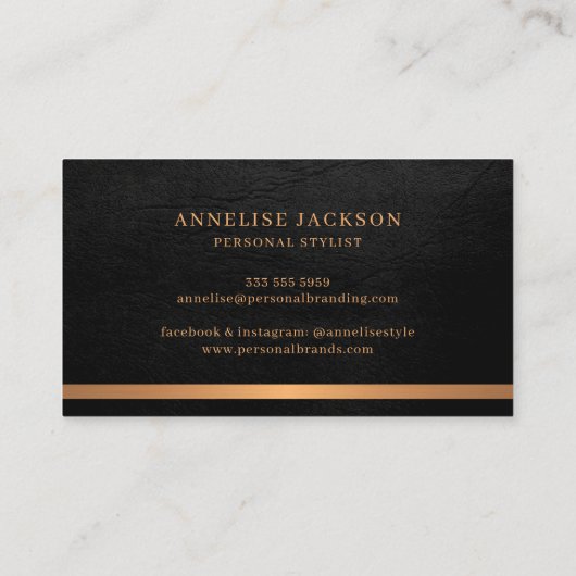 Carte De Visite Signature écriture or noir (Dos)