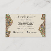 Carte De Visite Signature Faux Gold Glam Parties scintillant Profe (Dos)