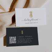 Carte De Visite Signature Faux Gold Pineappy Code QR