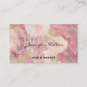 Carte De Visite Signature Gold glittery pastel abstrait aquarelle