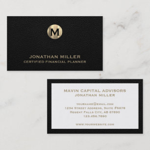 Carte De Visite Signature Gold Monogram Professionnels financiers