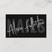 Carte De Visite Signature manicurienne moderne Black Nail Tech (Devant)