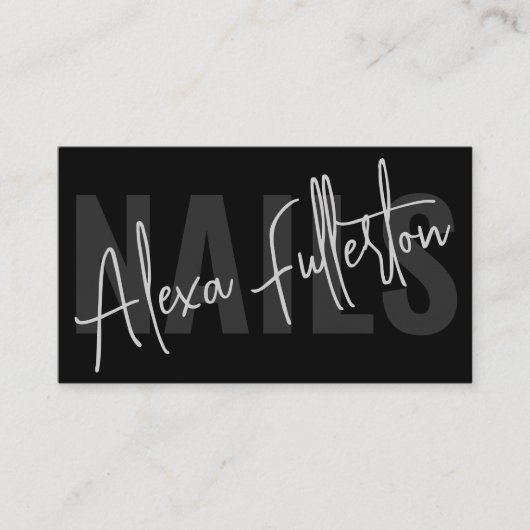 Carte De Visite Signature manicurienne moderne Black Nail Tech (Devant)