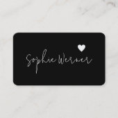Carte De Visite Signature manuscrite Amour Coeur Noir (Devant)