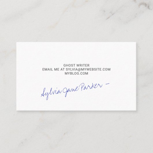 Carte De Visite Signature manuscrite en encre bleue (Devant)