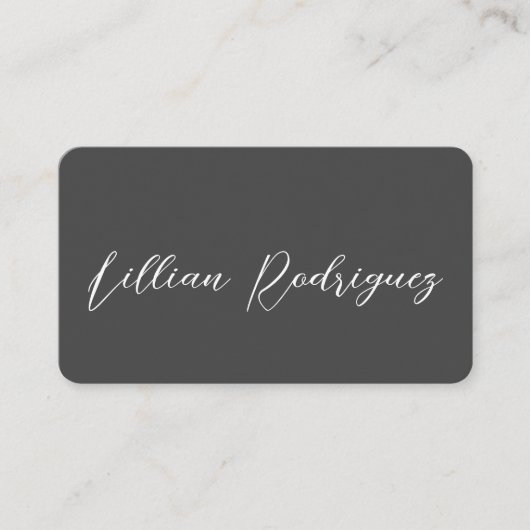 Carte De Visite Signature moderne professionnelle gris et blanc (Devant)