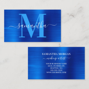 Carte De Visite Signature Monogram Royal Blue Shimmer