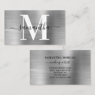 Carte De Visite Signature Monogram Silver Shimmer