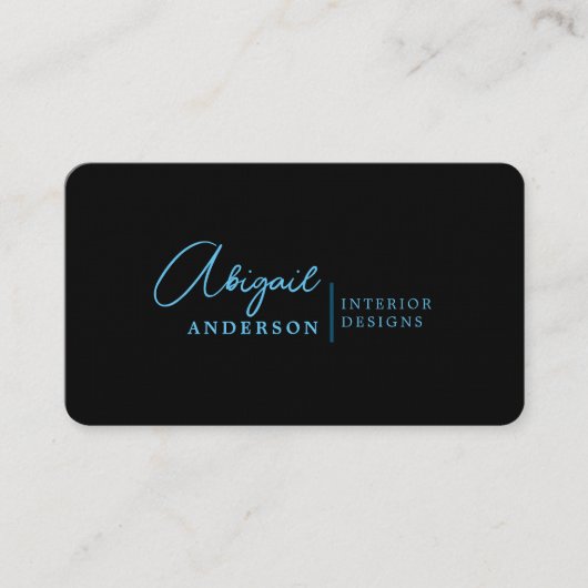 Carte De Visite Signature Noir Professionnel De Luxe Moderne (Devant)