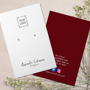 CARTE DE VISITE SIGNATURE PLAINE ROUGE SOMBRE REGARDANT LOGO BIJOU