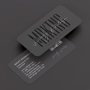 Carte De Visite Signature professionnelle élégante gris foncé mode