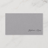Carte De Visite Signature professionnelle en gris et noir (Devant)