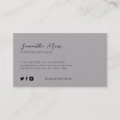 Carte De Visite Signature professionnelle en gris et noir (Dos)