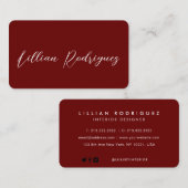 Carte De Visite Signature professionnelle moderne de Bourgogne (Devant / Derrière)