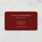 Carte De Visite Signature professionnelle moderne de luxe bordeaux (Dos)
