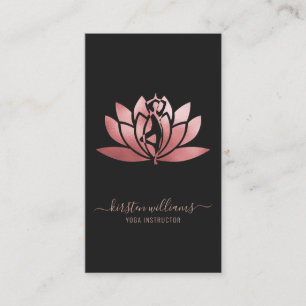Carte De Visite Signature Rose Gold Fleur de Lotus en Pose de Yoga
