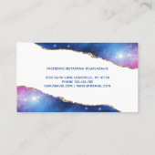 Carte De Visite Signature Script Agate Aquarelle Galaxy Céleste (Dos)