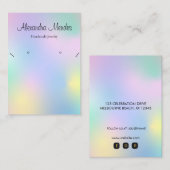 Carte De Visite Signature Script Arc-en-ciel Collier d'hologramme  (Devant / Derrière)