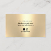 Carte De Visite Signature Script Black & Gold Marble Beauté Salon (Dos)