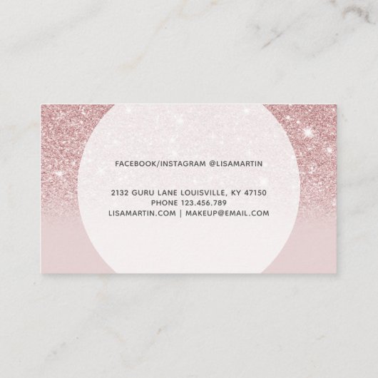 Carte De Visite Signature Script Blush Parties scintillant rose mo (Dos)