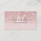 Carte De Visite Signature Script Blush Parties scintillant rose mo (Devant)
