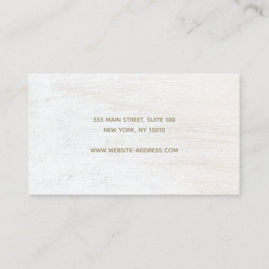 Carte De Visite Signature Script Bois blanc Écran d'oreille Busin (Dos)