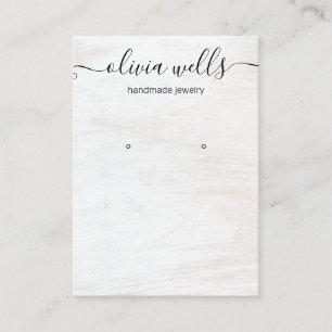 Carte De Visite Signature Script Bois blanc Porte-étendard