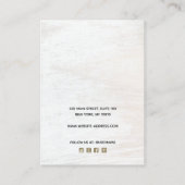 Carte De Visite Signature Script Collier en bois blanc (Dos)