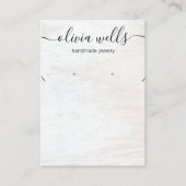 Carte De Visite Signature Script Collier en bois blanc (Devant)