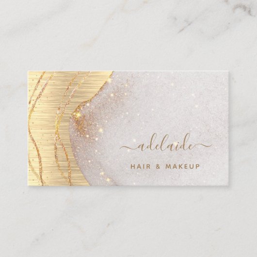 Carte De Visite Signature Script Gold Parties scintillant Agate Él (Devant)