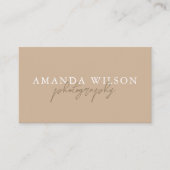 Carte De Visite Signature Script manuscrit Boho Beige Brown (Devant)