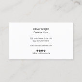 Carte De Visite Signature Script, Modern Black Professional (Dos)