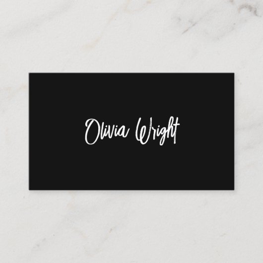 Carte De Visite Signature Script,  Modern Black Professional   (Devant)