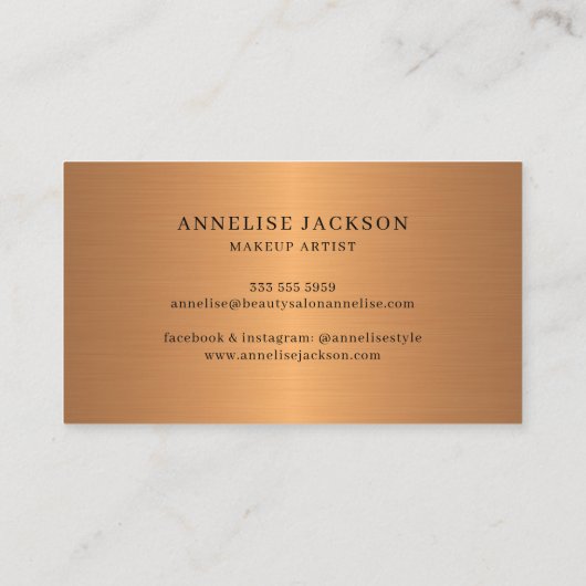 Carte De Visite Signature script moderne glam or parties scintilla (Dos)
