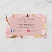 Carte De Visite Signature Script Parties scintillant en verre rose (Dos)