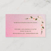 Carte De Visite Signature Script Pink Et Green Floral Business  (Dos)