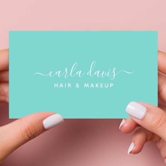 Carte De Visite Signature Script Robins Oeuf Blue Calligraphie