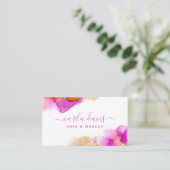 Carte De Visite Signature Script Rose Orange Encre d'alcool (Debout devant)