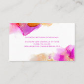 Carte De Visite Signature Script Rose Orange Encre d'alcool (Dos)