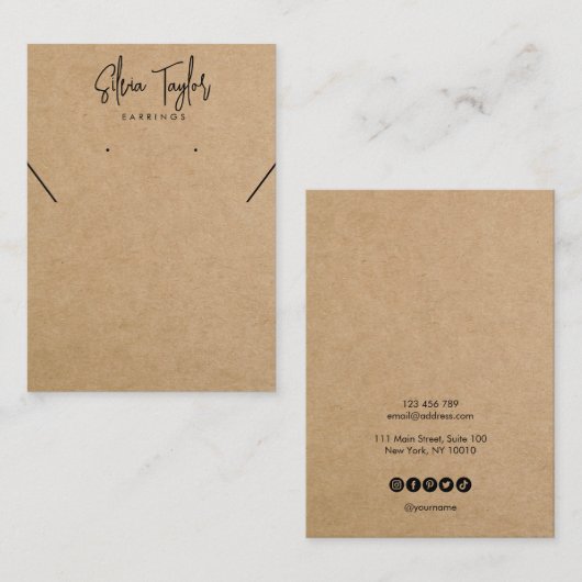 Carte De Visite Signature Script Votre Logo Écran d'écoute (Devant / Derrière)