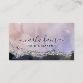 Carte De Visite Signature Script Watercolor Purple Black Silver (Devant)