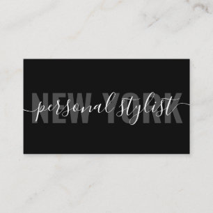 Carte De Visite Signature styliste de mode moderne noir chic