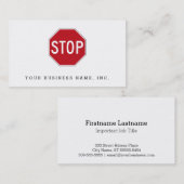 Carte De Visite Signe d'arrêt des Etats-Unis (Devant / Derrière)