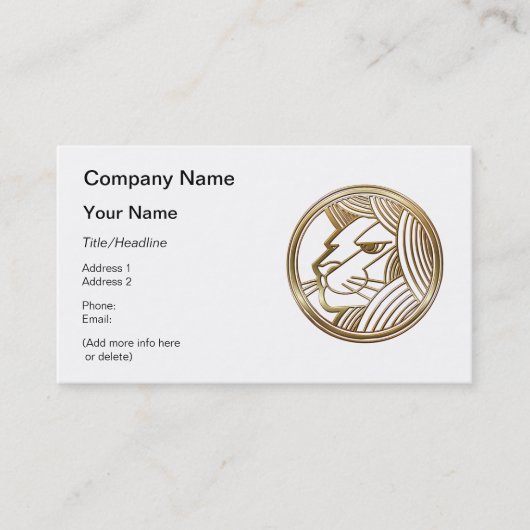 Carte De Visite Signe d'astrologie de lion de zodiaque de Lion (Devant)