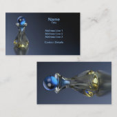 Carte De Visite Signe de bouteille de parfum de bleu (Devant / Derrière)