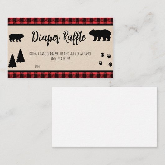 Carte De Visite Signe de jauge de Baby shower de bûcheron (Devant / Derrière)