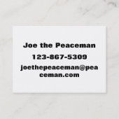 Carte De Visite Signe de paix (Dos)